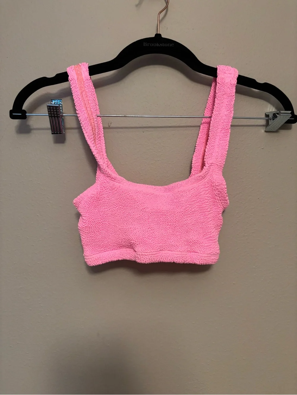 Hunza G Xandra Seersucker Bikini Set Bubblegum OS NWT